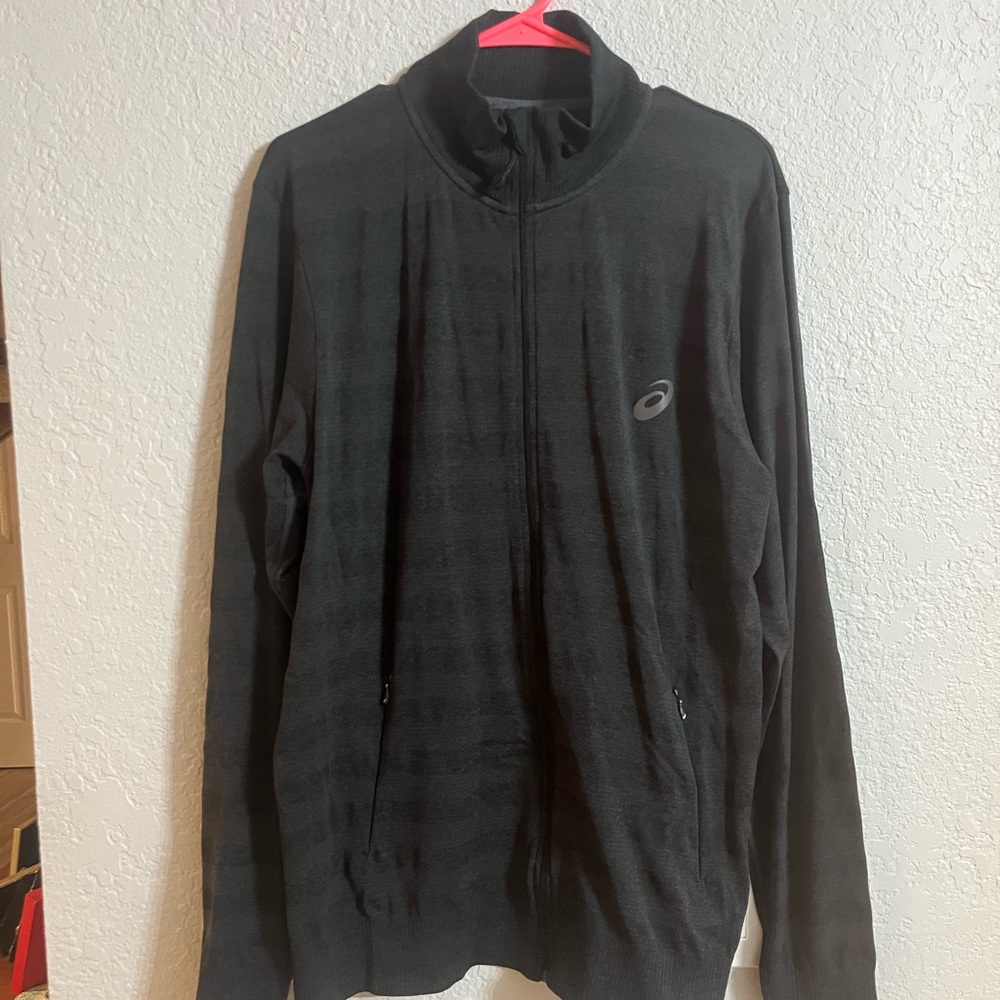 Asics Men’s Dark Charcoal Zip-Up Sweater